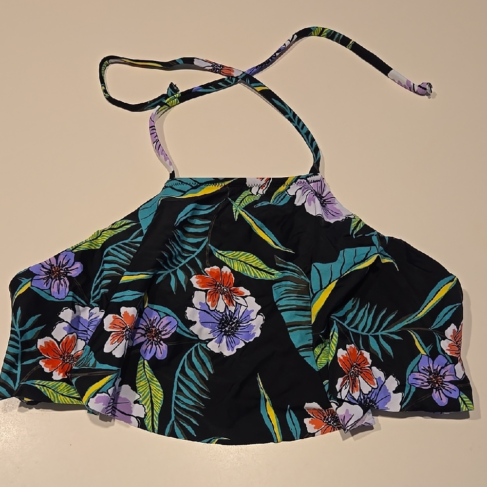 Floral Halter Bathing Suit Top